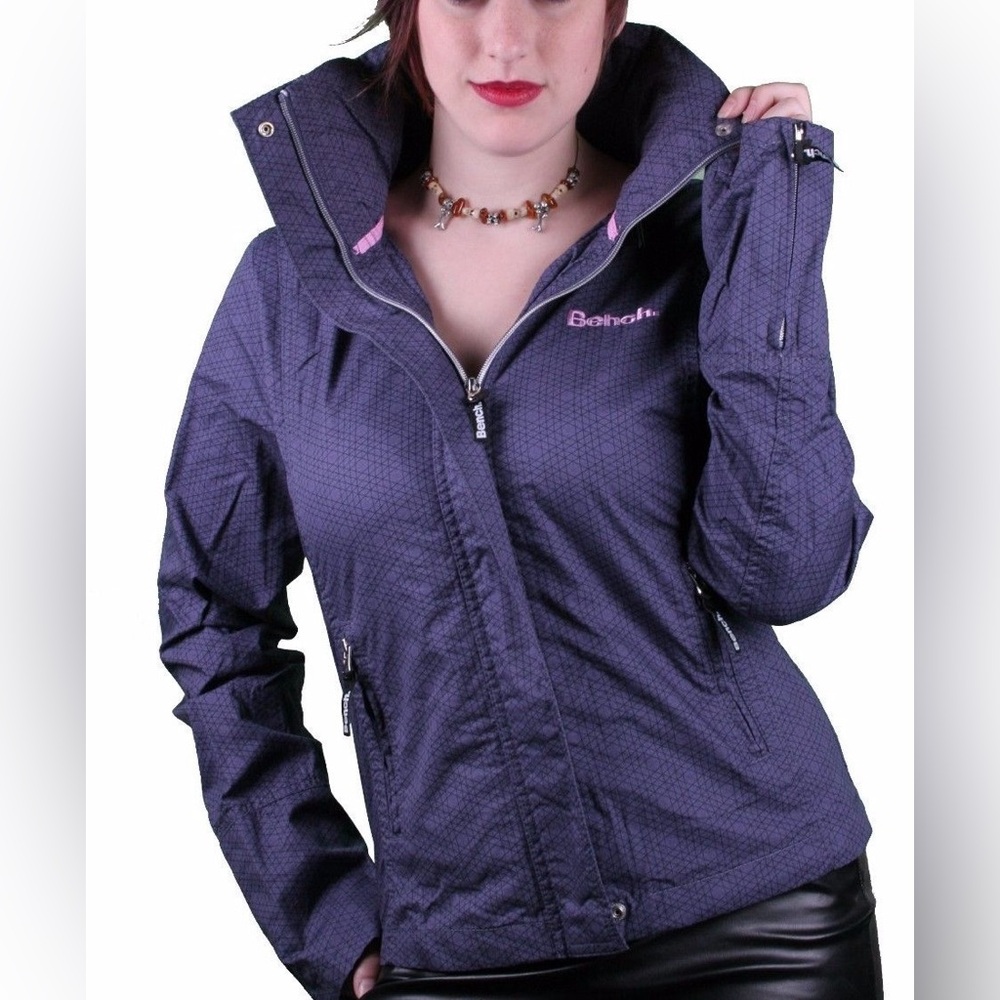 Bench Women's Purple Utility Jacket with Pink Logo